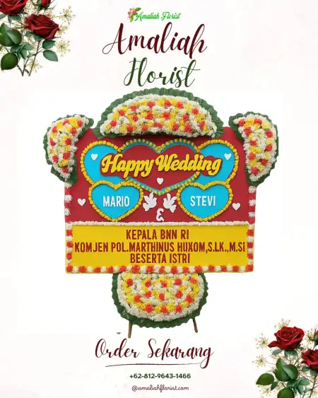 Papan Bunga Pernikahan Gita